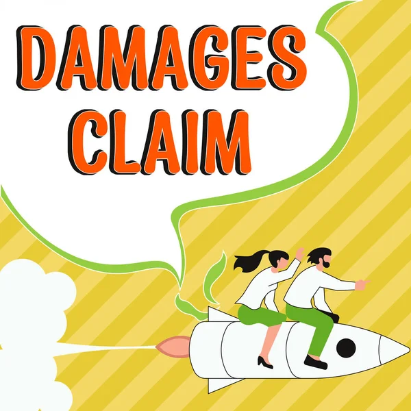 Conceptual Display Damages Claim Internet Concept Demand Compensation Litigate Insurance — Foto de Stock