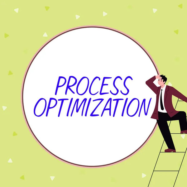 Text caption presenting Process Optimization, Business concept Improve Organizations Efficiency Maximize Throughput
