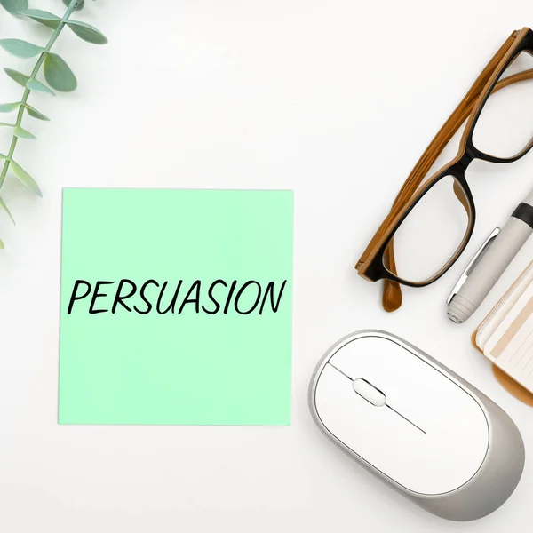Sign Displaying Persuasion Business Showcase Action Fact Persuading Someone Being — Stock Photo, Image