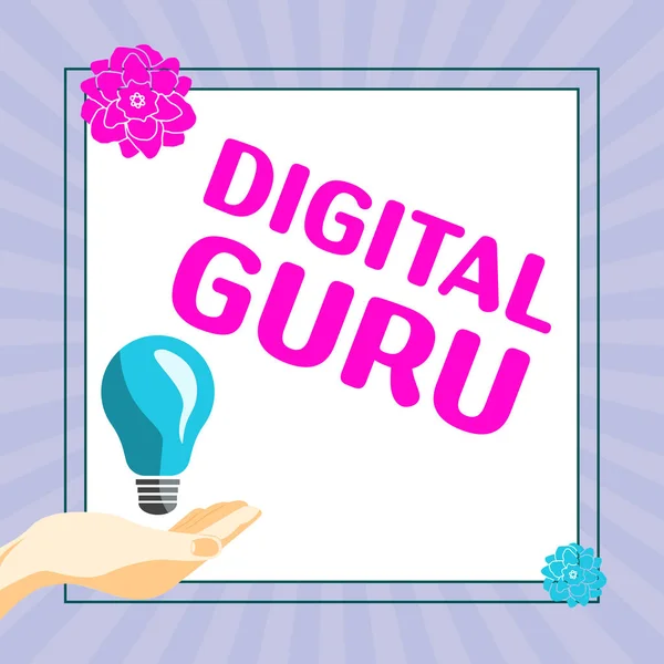 Inspiration Showing Sign Digital Guru Business Showcase Teacher Intellectual Guide — Zdjęcie stockowe