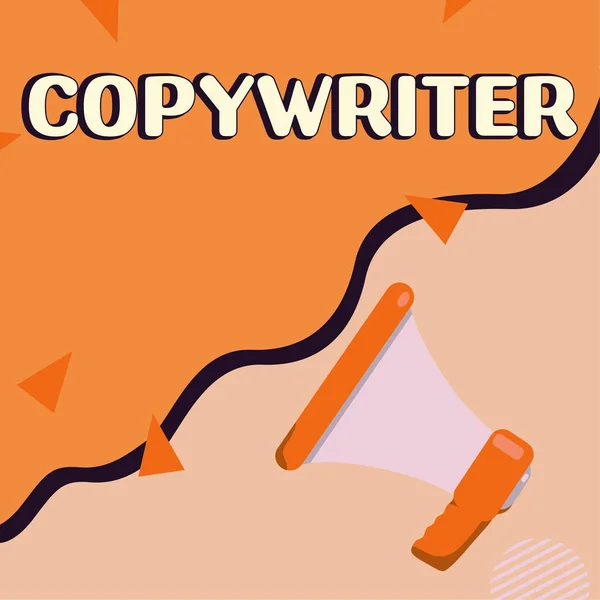 Tekst Bijschrift Presenteren Copywriter Woord Voor Het Schrijven Van Tekst — Stockfoto