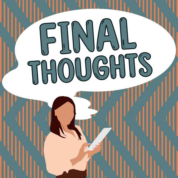 Text Sign Showing Final Thoughts Internet Concept Conclusion Last Analysis — 스톡 사진