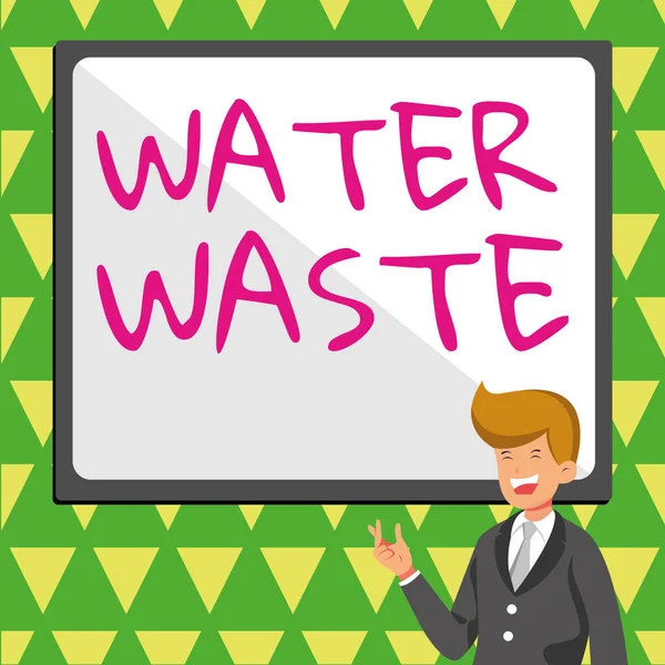 Signo Texto Que Muestra Residuos Agua Concepto Que Significa Líquido — Foto de Stock