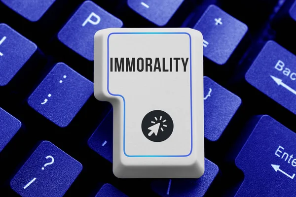 Conceptual Caption Immorality Business Overview State Quality Being Immoral Wickedness — Stock Photo, Image