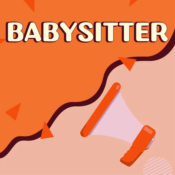 Conceptuele Weergave Babysitter Woord Voor Zorg Voor Kinderen Meestal Tijdens — Stockfoto