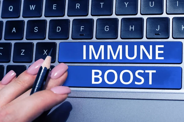 부스트 Immune Boost 표시하는 질병에 대항하여 병원균의 발생을 수있다고 기록된 — 스톡 사진