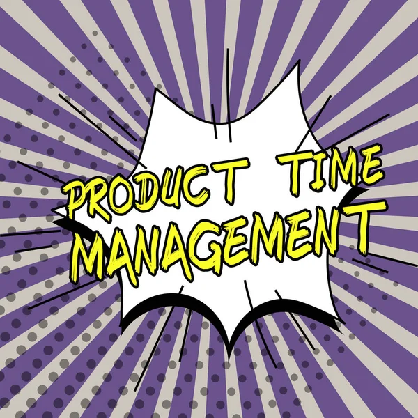 Hand writing sign Product Time Management, Business concept process of measuring the properties or performance of products