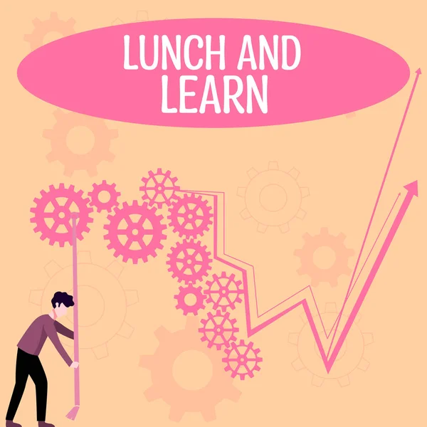 Writing Displaying Text Lunch Learn Internet Concept Have Meal Study – stockfoto