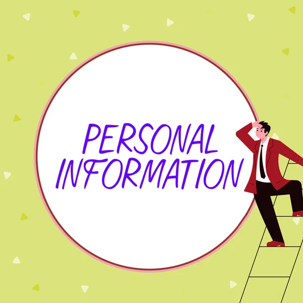 Text Caption Presenting Personal Information Business Overview Recorded Information Identifiable — Foto Stock