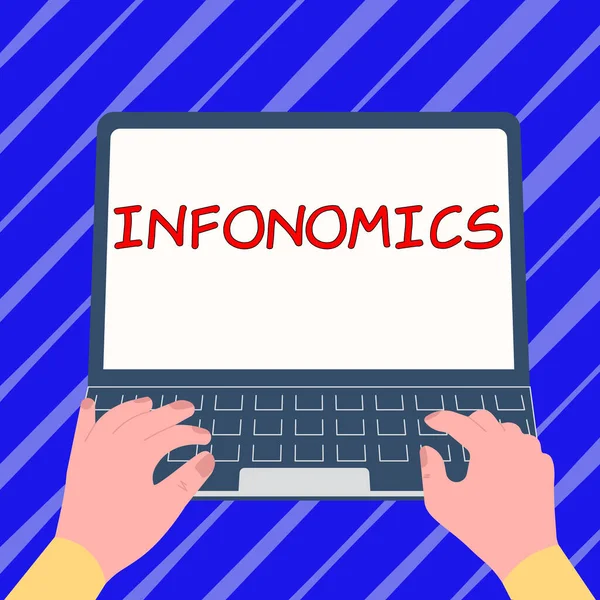 Podepsat Zobrazení Infonomics Business Idea Vizuální Obrázek Slouží Zobrazení Informací — Stock fotografie