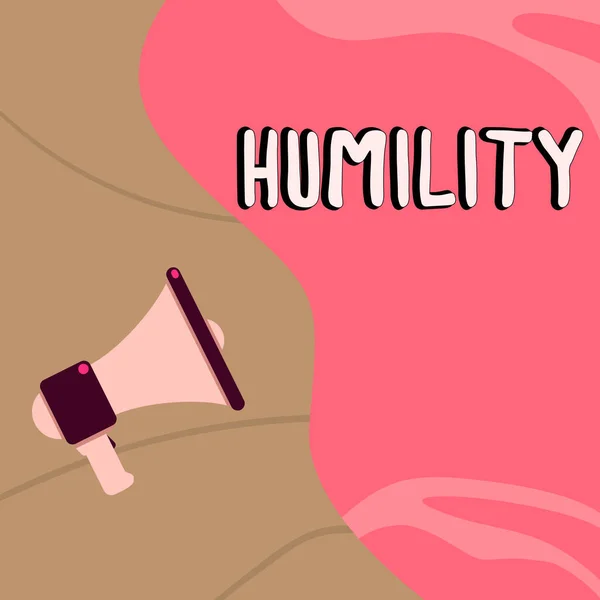 Legenda Texto Apresentando Humildade Conceito Que Significa Humildade Uma Virtude — Fotografia de Stock