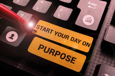 Kavramsal başlık: Gününüzü Amaçlı Başlat, İş Genel Görünümü Ne yapacağınız hakkında temiz fikirlere sahip olun