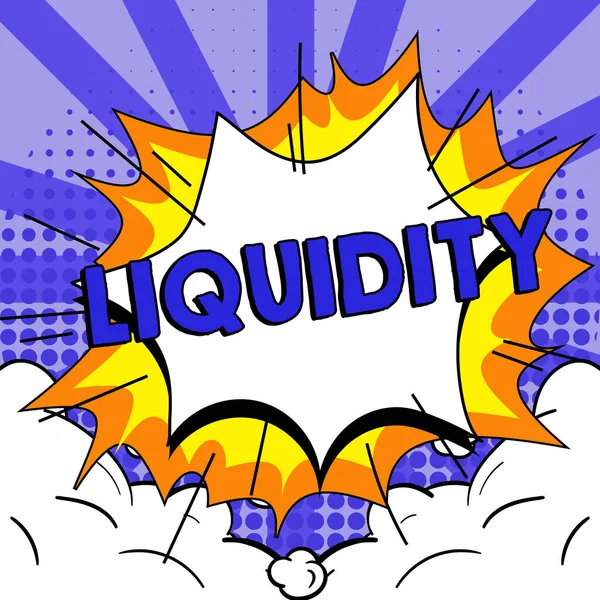 Conceptual Caption Liquidity Business Showcase Cash Bank Balances Market Liquidity — Stock fotografie