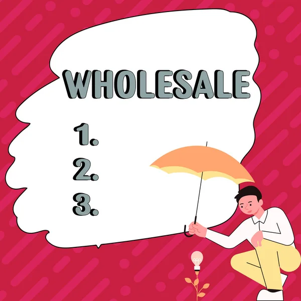 Hand Writing Sign Wholesale Concept Meaning Sale Commodities Bulk Quantity — 스톡 사진
