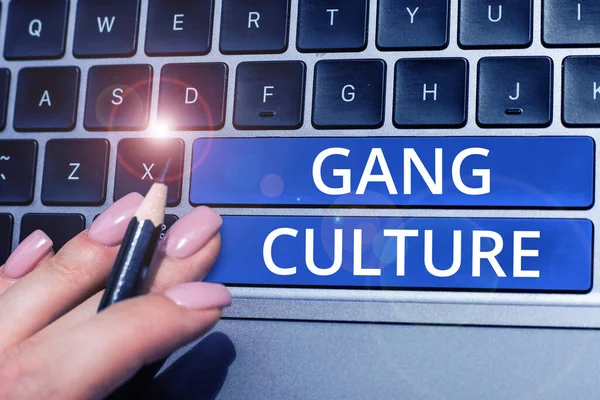 Handwriting Text Gang Culture Word Written Particular Organization Criminals Group — 스톡 사진