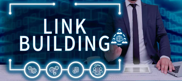 Link Building Business Overview Seo Termine Exchange Links Acquisire Collegamenti — Foto Stock