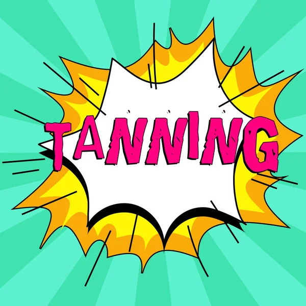 Inspiration showing sign Tanning, Business idea a natural darkening of the scin tissues after exposure to the sun