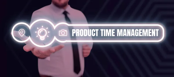 Titulek Textu Prezentující Product Time Management Business Approach Process Measuring — Stock fotografie