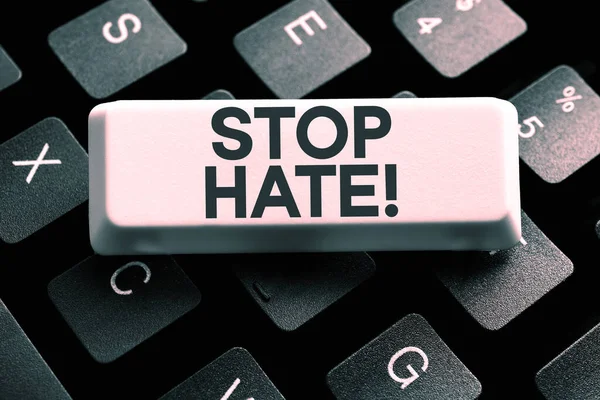 Text sign showing Stop Hate, Internet Concept Prevent the aggressive pressure or intimidation to others