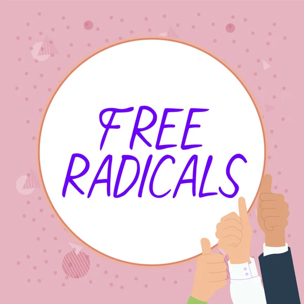 Text Sign Showing Free Radicals Concept Meaning Produced Body Natural — Stock Photo, Image