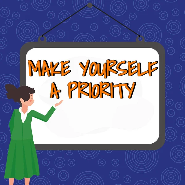 Text Caption Presenting Make Yourself Priority Business Idea Think Your — Foto de Stock