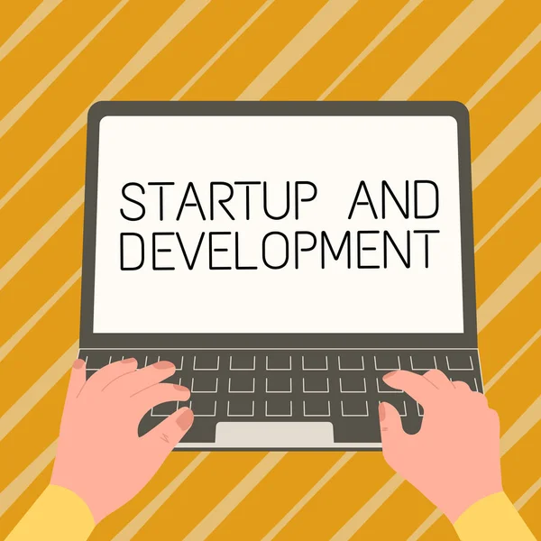 Konzeptionelle Anzeige Startup Development Business Ansatz Der Aktion Etwas Bewegung — Stockfoto