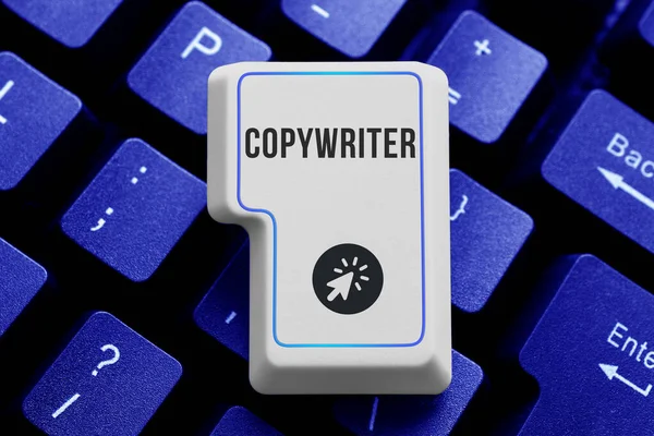 Text Sign Showing Copywriter Internet Concept Writing Text Advertisements Publicity — Stock Photo, Image