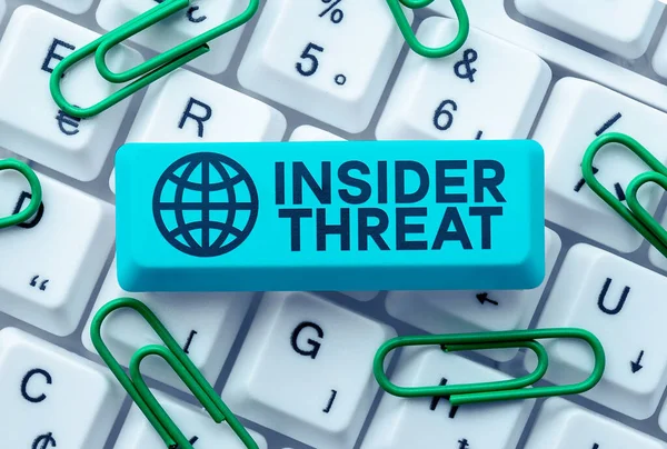 Conceptual display Insider Threat, Word for security threat that originates from within the organization
