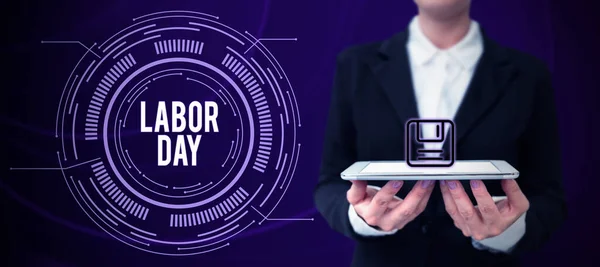 Text caption presenting Labor Day, Business concept an annual holiday to celebrate the achievements of workers