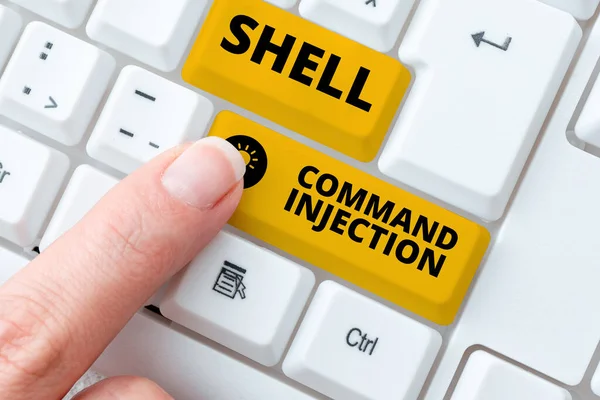 Sign displaying Shell Command Injection, Conceptual photo used by hackers to execute system commands on server