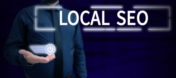 Inspiration Visar Tecken Local Seo Business Showcase Detta Ett Effektivt — Stockfoto