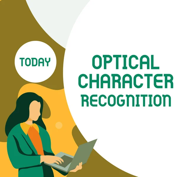 Lham Verici Optik Karakter Tanıma Metni Yazdırılmış Karakterlerin Tanımlanması Üzerine — Stok fotoğraf