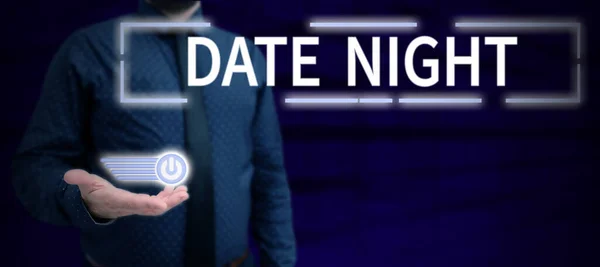 Text Bildtext Som Presenterar Date Night Business Visa Upp Tid — Stockfoto