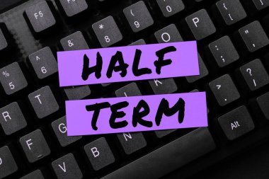 Conceptual caption Half Term, Business approach half the usual price at which something is offered for sale