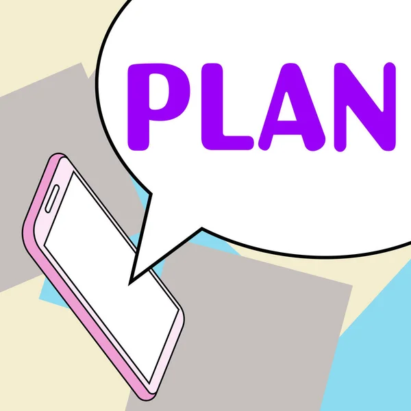 Tekst Weergeven Plan Word Written Start Van Een Gedetailleerd Voorstel — Stockfoto