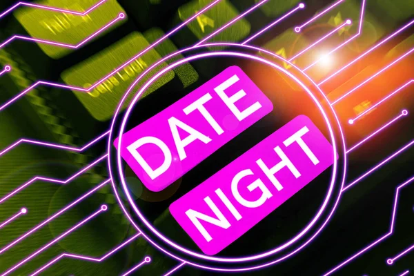 Text Showing Inspiration Date Night Business Concept Time Couple Can — Zdjęcie stockowe