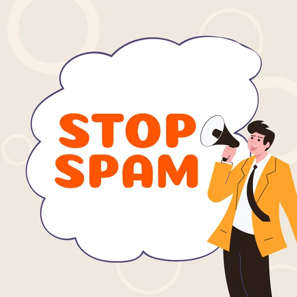 Writing Displaying Text Stop Spam Internet Concept End Intrusive Inappropriate — 스톡 사진