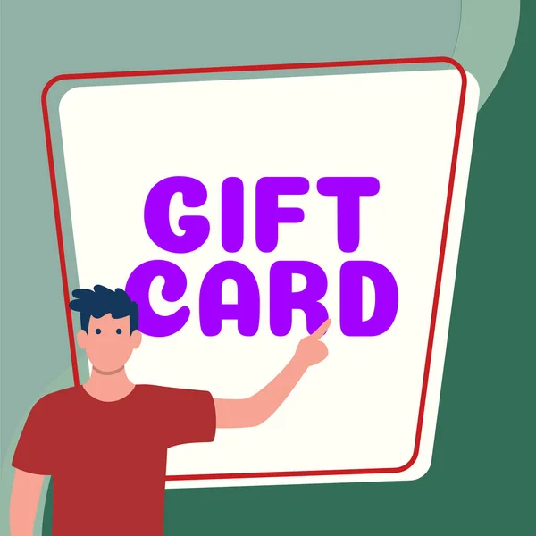Hand Writing Sign Gift Card Word Written Present Usually Made — Stock fotografie