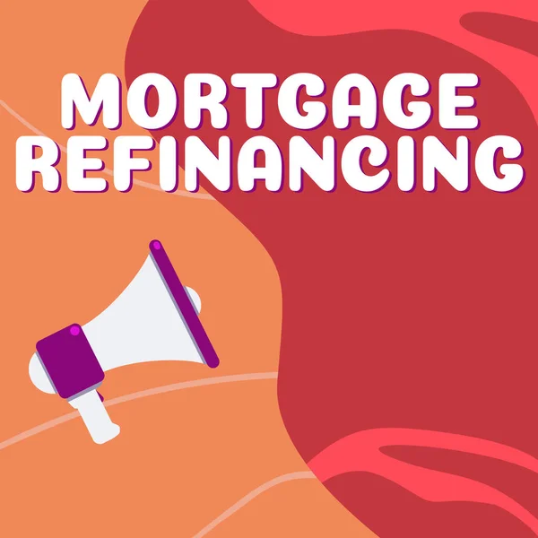 Handwriting Text Mortgage Refinancing Internet Concept Process Replacement Existing Debt — Foto de Stock