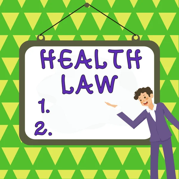 Conceptual display Health Law, Business idea law to provide legal guidelines for the provision of healthcare
