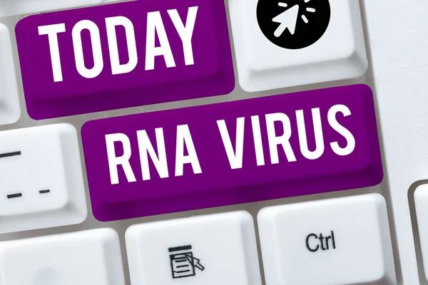 Text caption presenting Rna Virus, Word Written on a virus genetic information is stored in the form of RNA