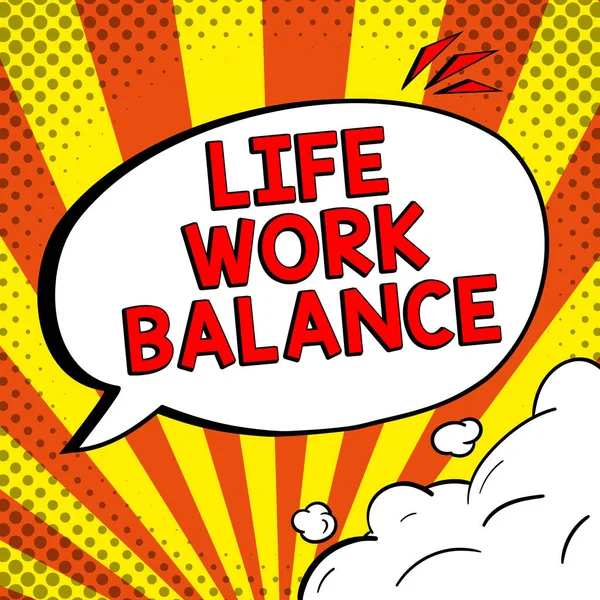 Writing displaying text Life Work Balance, Business overview stability person needs between his job and personal time
