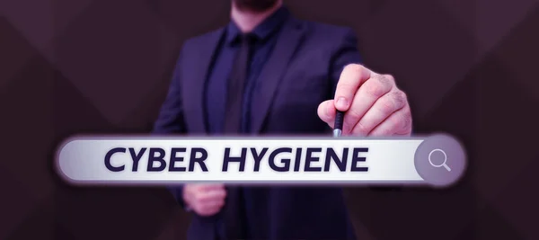 Didascalia Testo Che Presenta Cyber Hygiene Concetto Significa Passi Che — Foto Stock