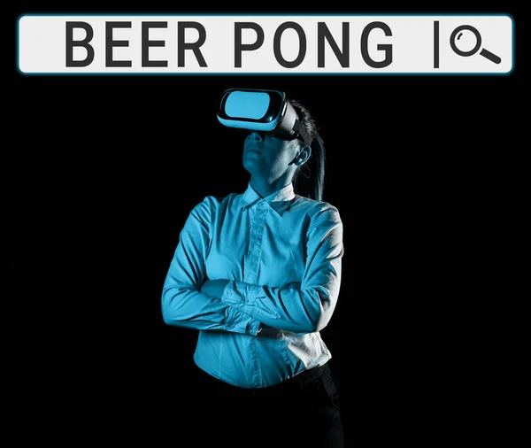 Conceptuele Bijschrift Bier Pong Internet Concept Een Spel Met Een — Stockfoto