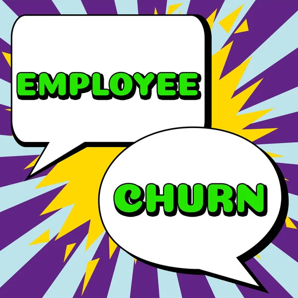 Inspiration Showing Sign Employee Churn Business Showcase Rate Change Existing — 图库照片