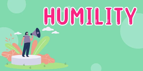 Conceptual Caption Humility Word Written Being Humble Virtue Feel Overly — 스톡 사진
