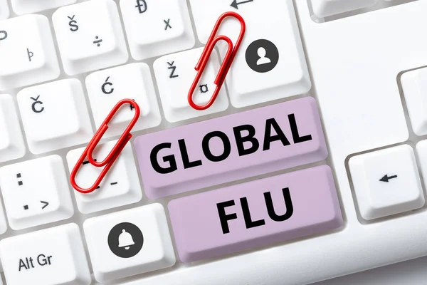 Handwriting Text Global Flu Business Idea Common Communicable Illness Spreading — Stock Photo, Image