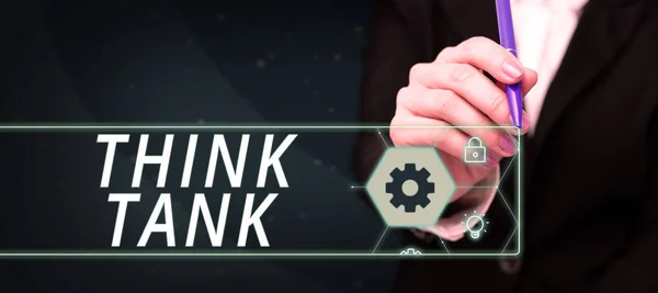 Konceptuální Zobrazení Think Tanku Podnikatelský Koncept Myšlení Inovativních Hodnotných Řešení — Stock fotografie