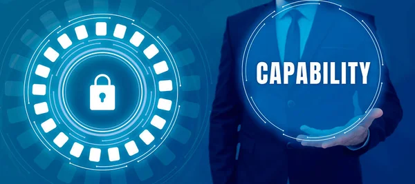Conceptual Caption Capability Business Idea Facility Potential Indicated Use Deployment — Fotografia de Stock