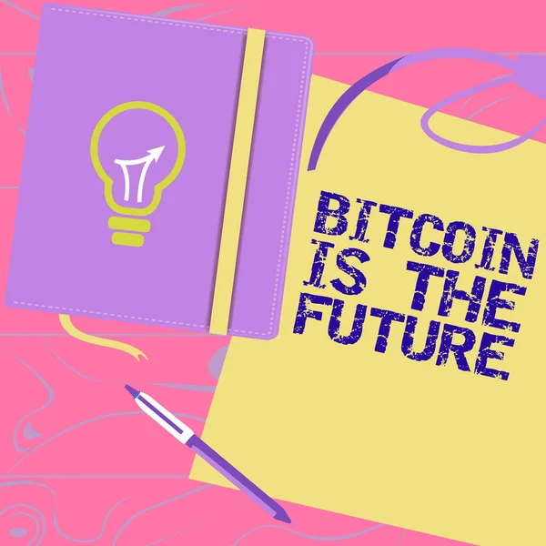 Testo Che Mostra Ispirazione Bitcoin Futuro Business Concept Mercato Digitale — Foto Stock